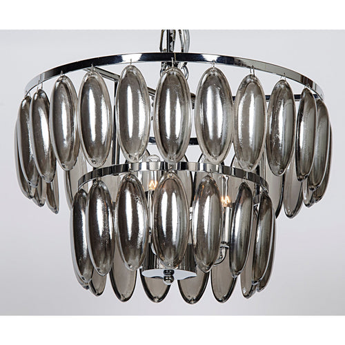 Noir Lolita Chandelier, Small, Chrome Finish And Glass