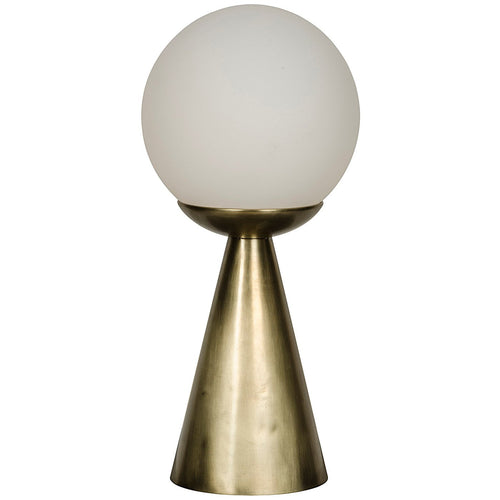 Noir Merle Table Lamp, Antique Brass And Glass
