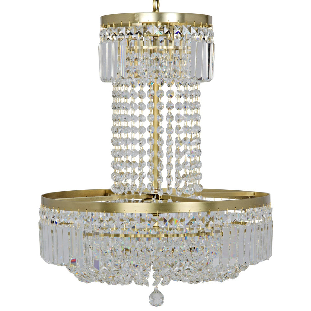 Noir St. Petersburg Chandelier, Antique Brass And Glass