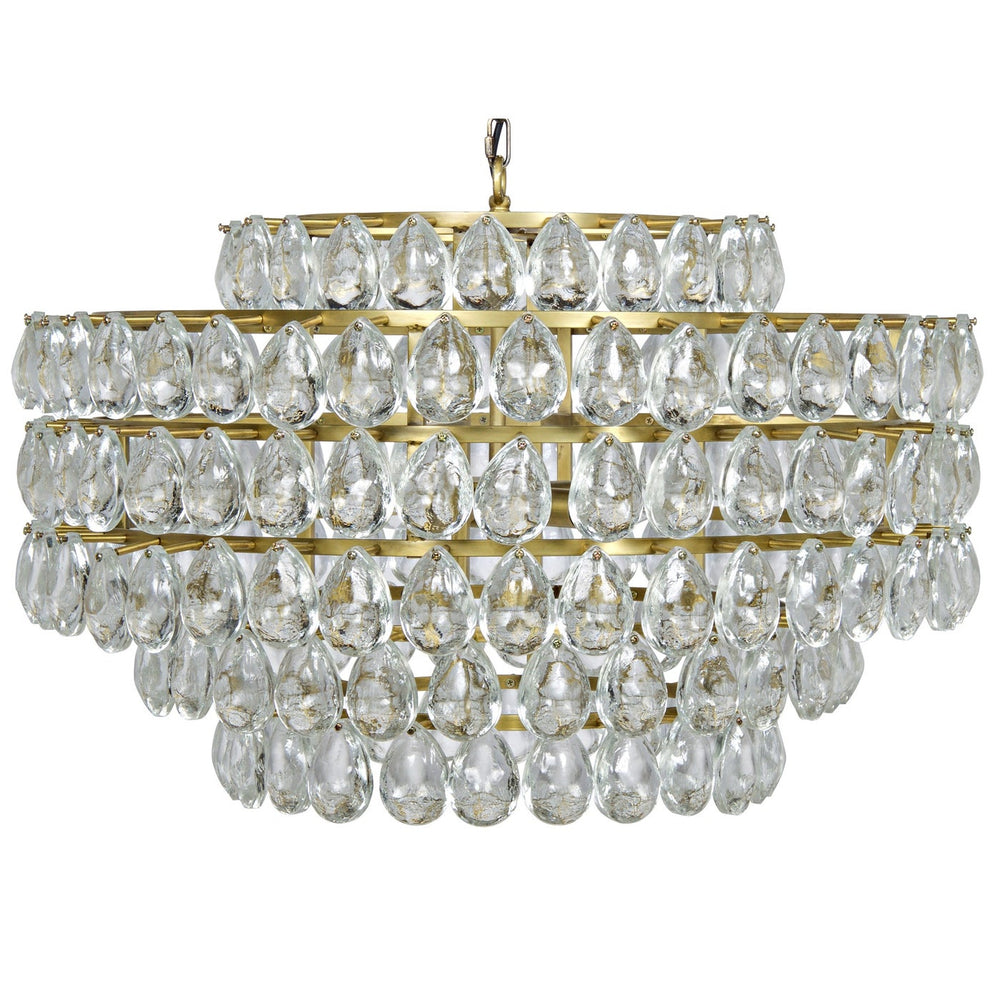 Noir Linden Chandelier, Antique Brass, And Black Steel