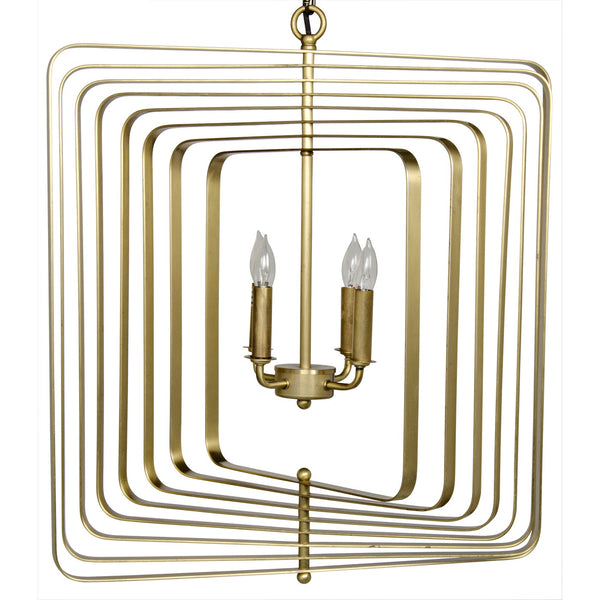 Noir Dimaclema Chandelier, Small, Metal With Brass Finish