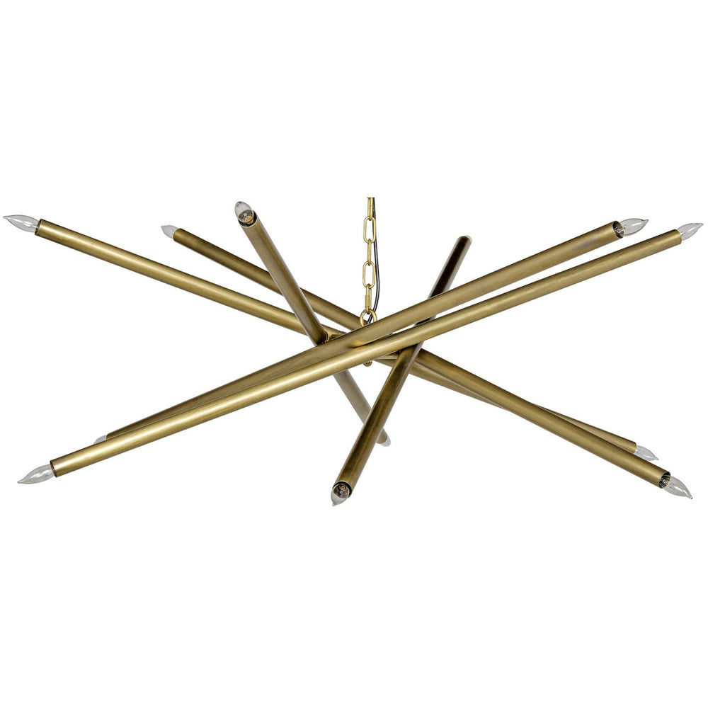 Noir Ikram Chandelier, Metal With Brass Finish