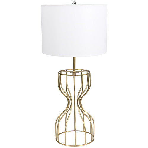 Noir Perry Table Lamp With Shade, Metal With Brass Finish