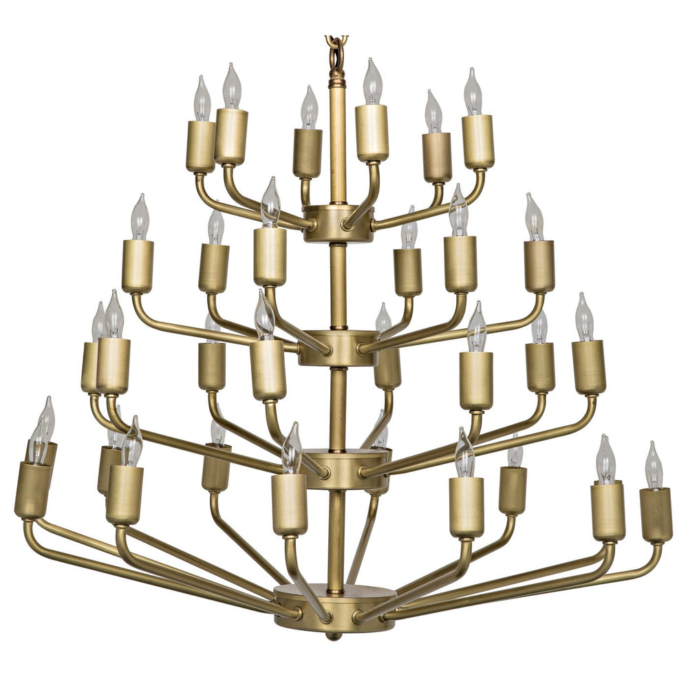 Noir Montoro Chandelier, Antique Brass