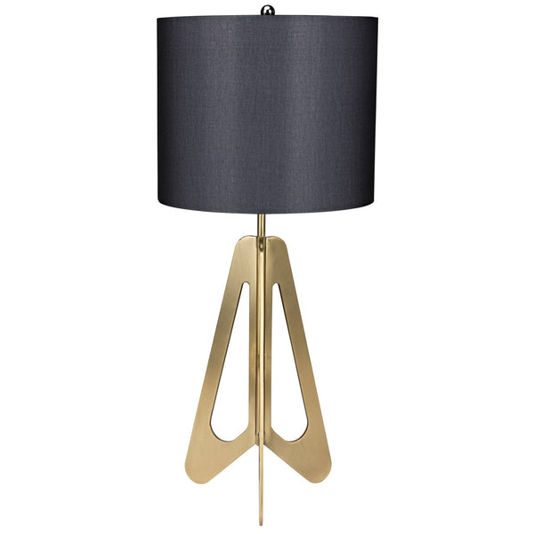 Noir Candis Lamp With Black Shade, Metal With Brass Finish