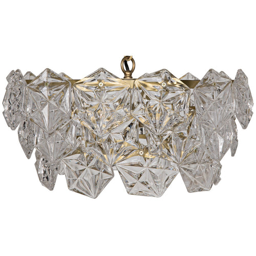 Noir Neive Chandelier, Small, Metal With Brass Finish
