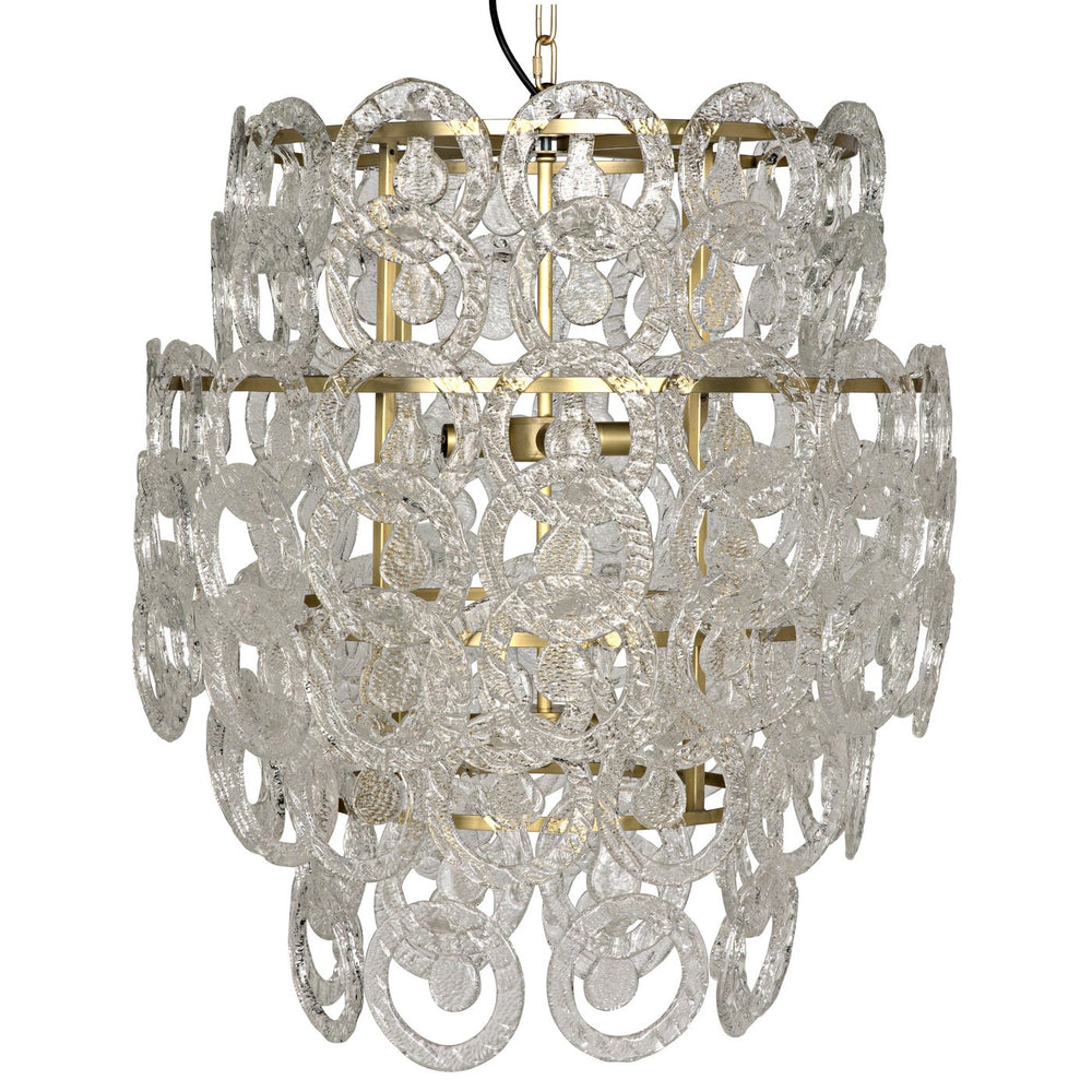 Noir Quebec Chandelier, Metal With Brass Finish