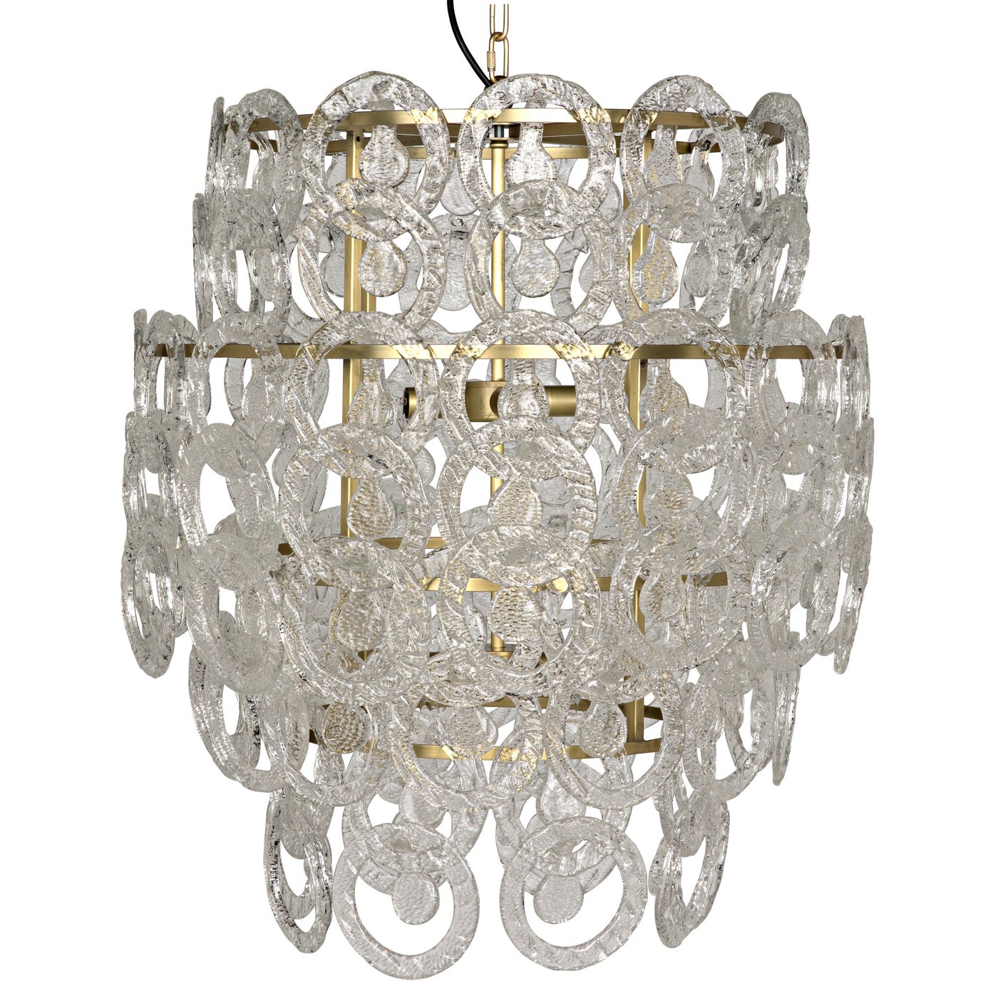 Noir Quebec Chandelier, Metal With Brass Finish