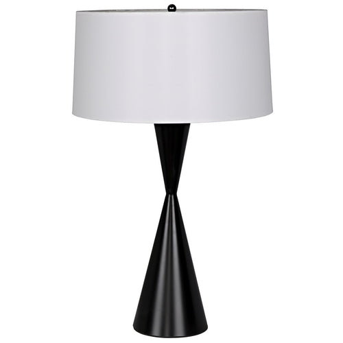 Noir Noble Table Lamp With Shade, Black Steel