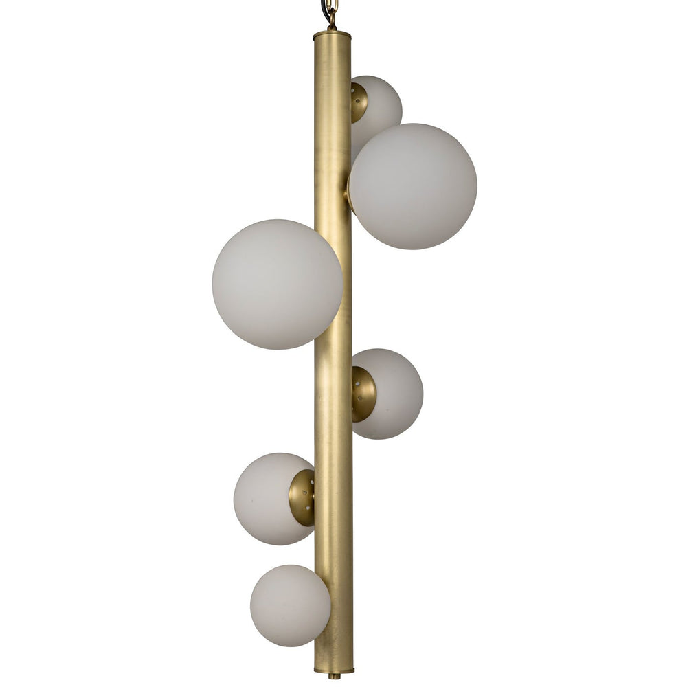 Noir Orellana Chandelier, Metal With Brass Finish