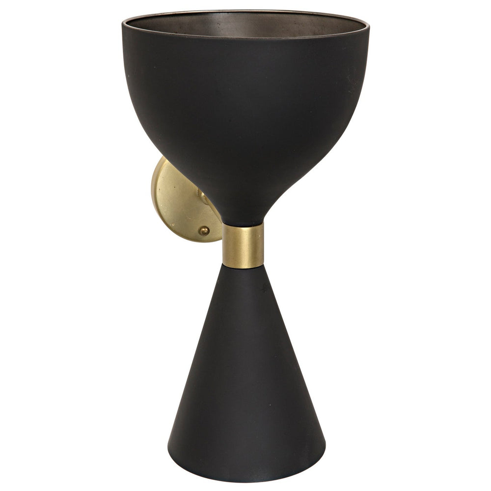 Noir Aegeon Sconce, Black Steel