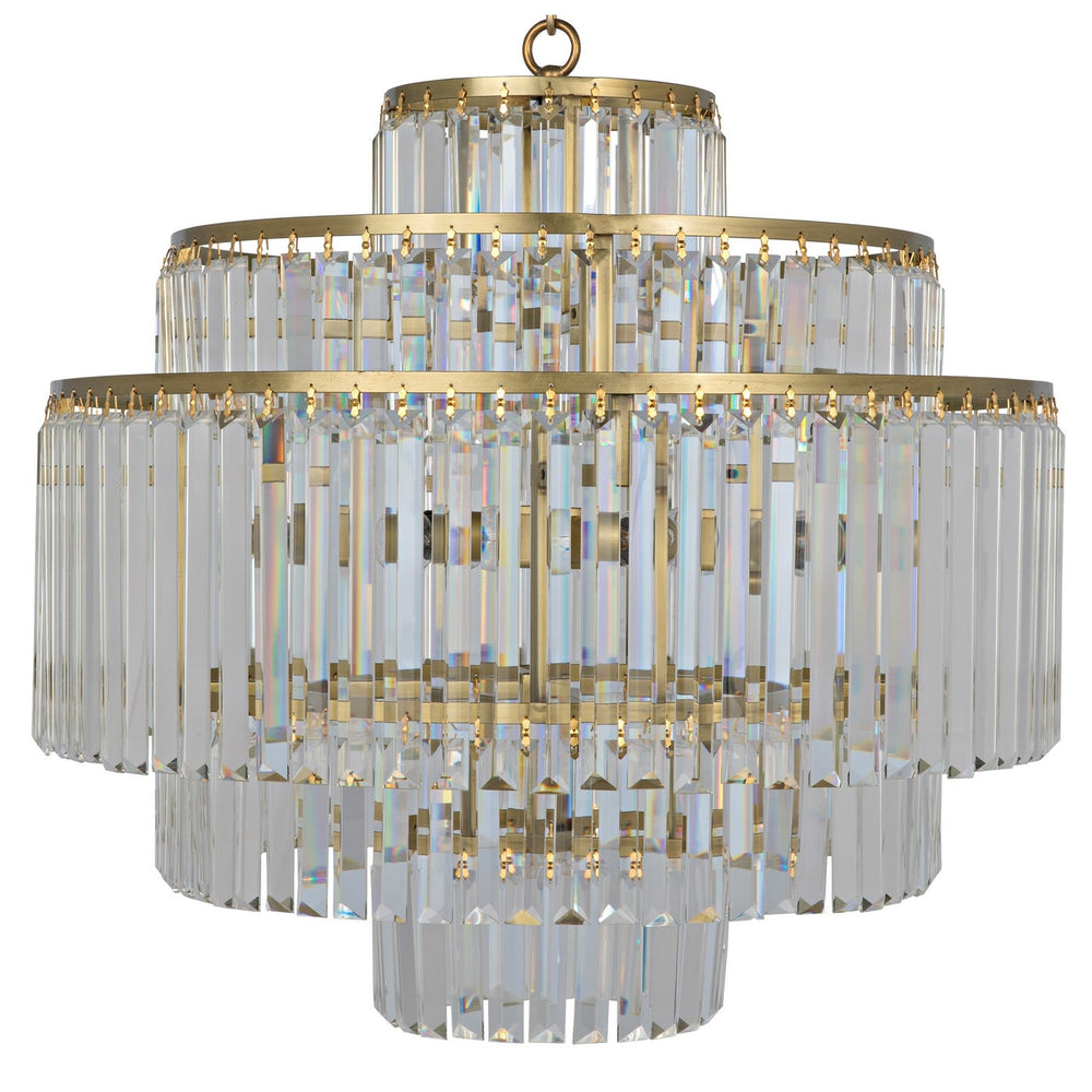 Noir Quintus Chandelier, Metal With Brass Finish
