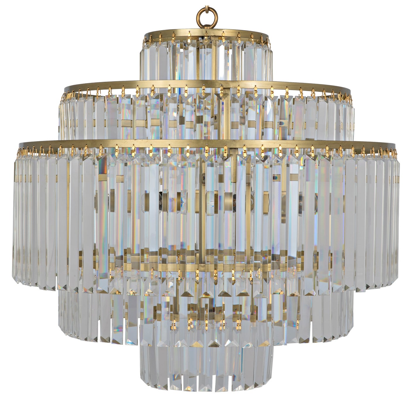 Noir Quintus Chandelier, Metal With Brass Finish