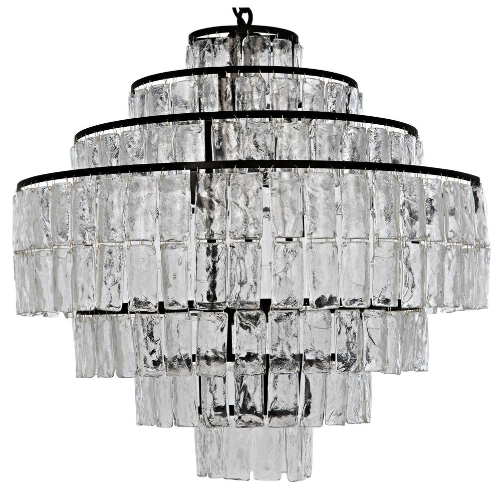 Noir Satellite Chandelier, Black Steel