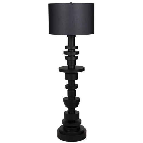 Noir Wilton Floor Lamp With Shade, Black Steel