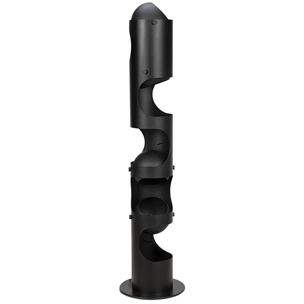 Noir Columna Floor Lamp, Black Steel