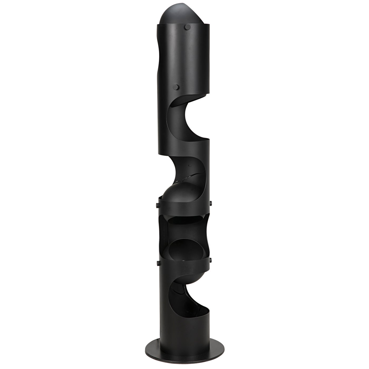 Noir Columna Floor Lamp, Black Steel