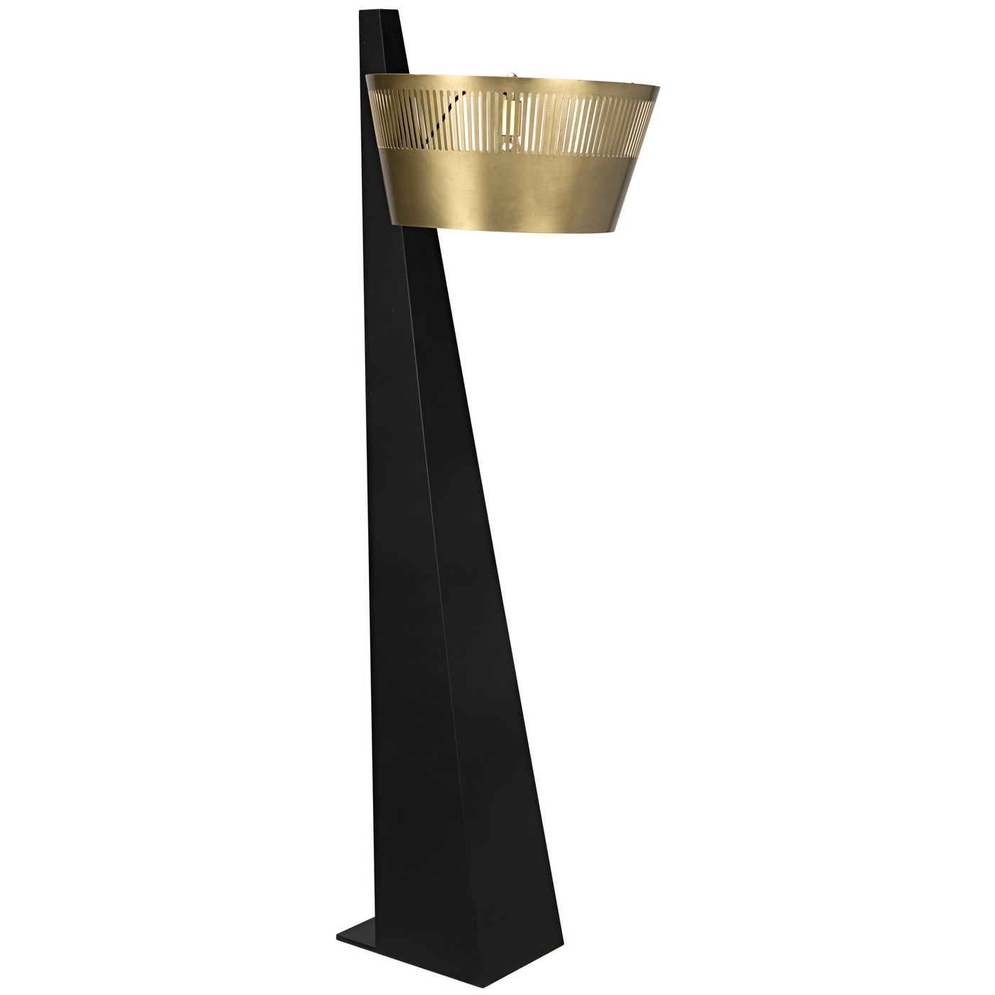 Noir Claudius Floor Lamp, Black Of Brass Finished Steel