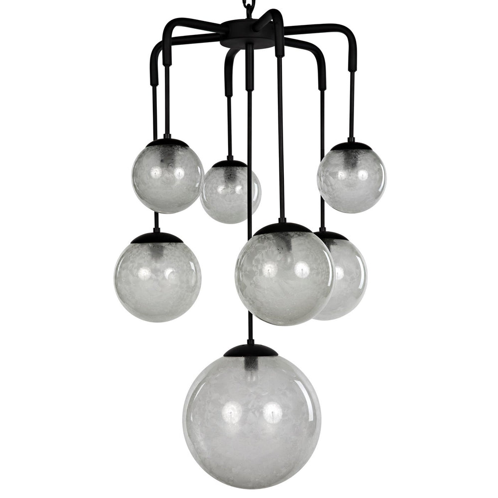 Noir Artemis Chandelier, Steel With Black Finish