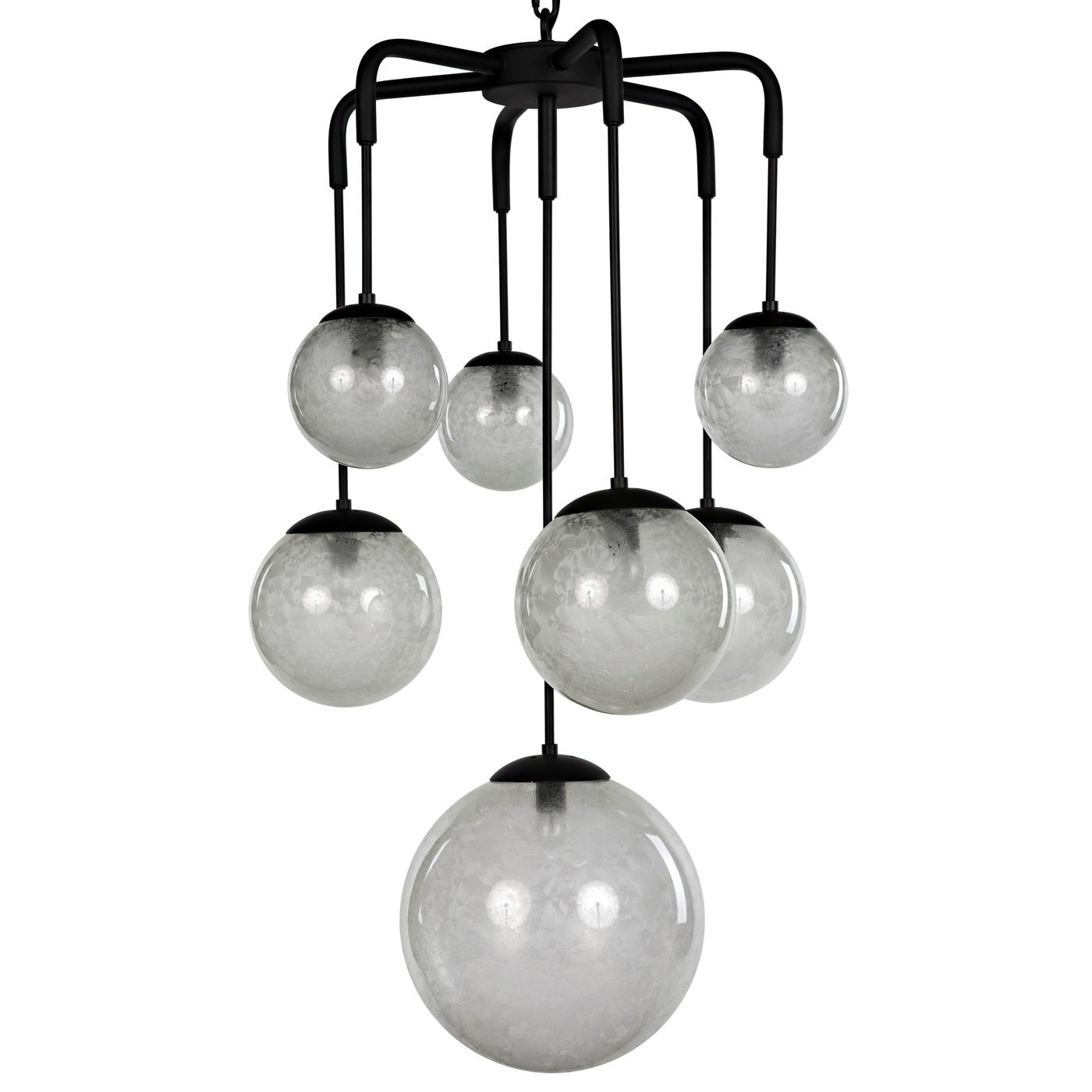 Noir Artemis Chandelier, Steel With Black Finish