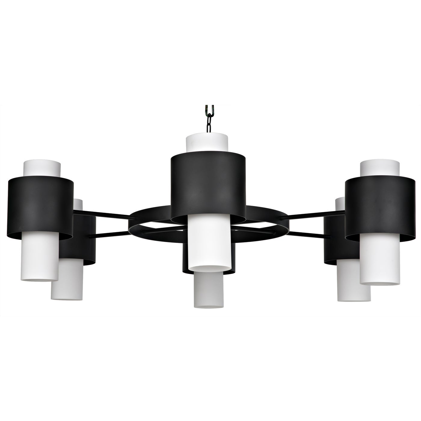 Noir Socrates Chandelier, Steel With Black Finish