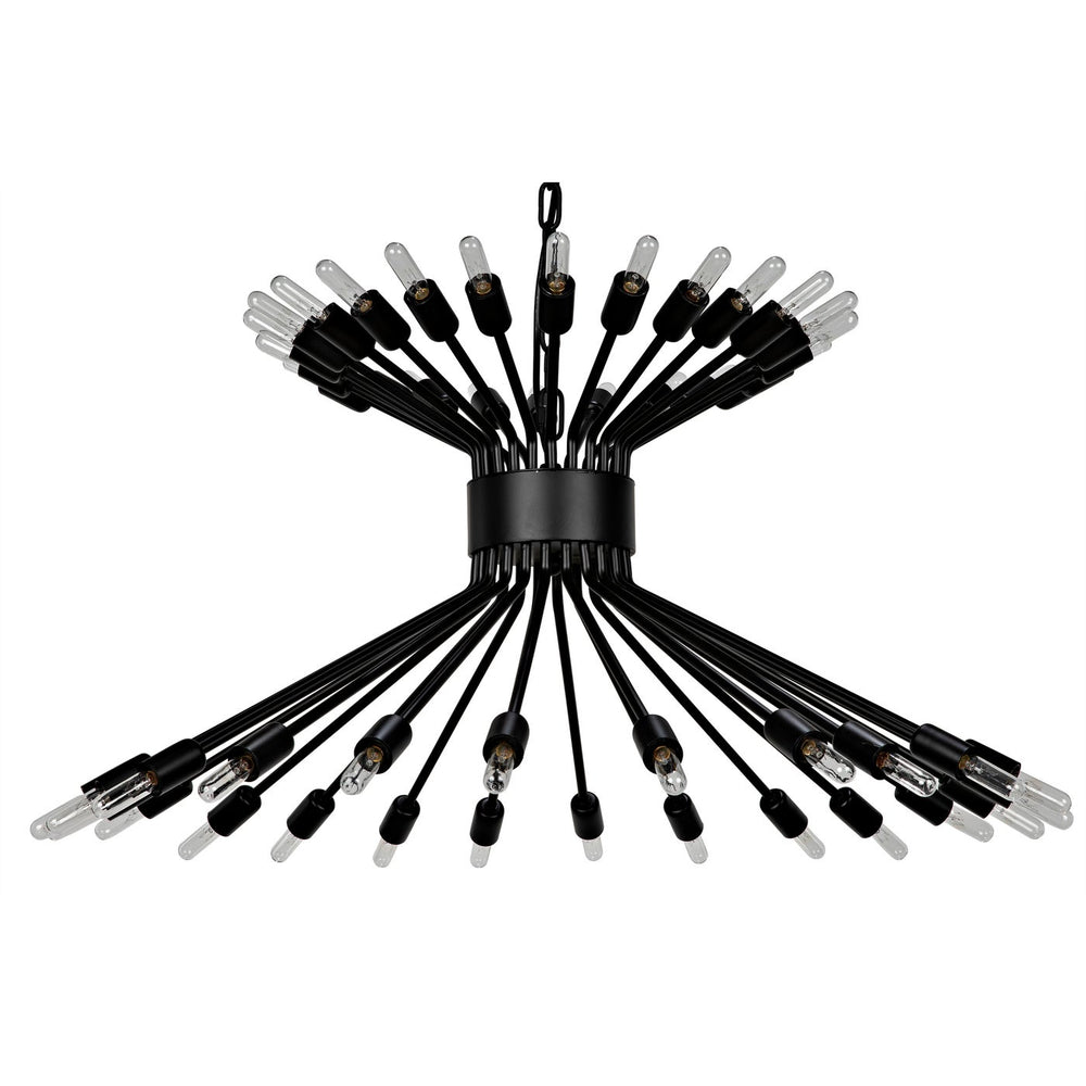 Noir Mancini Chandelier, Black Steel
