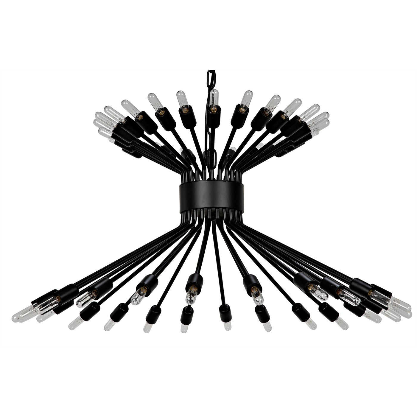 Noir Mancini Chandelier, Black Steel