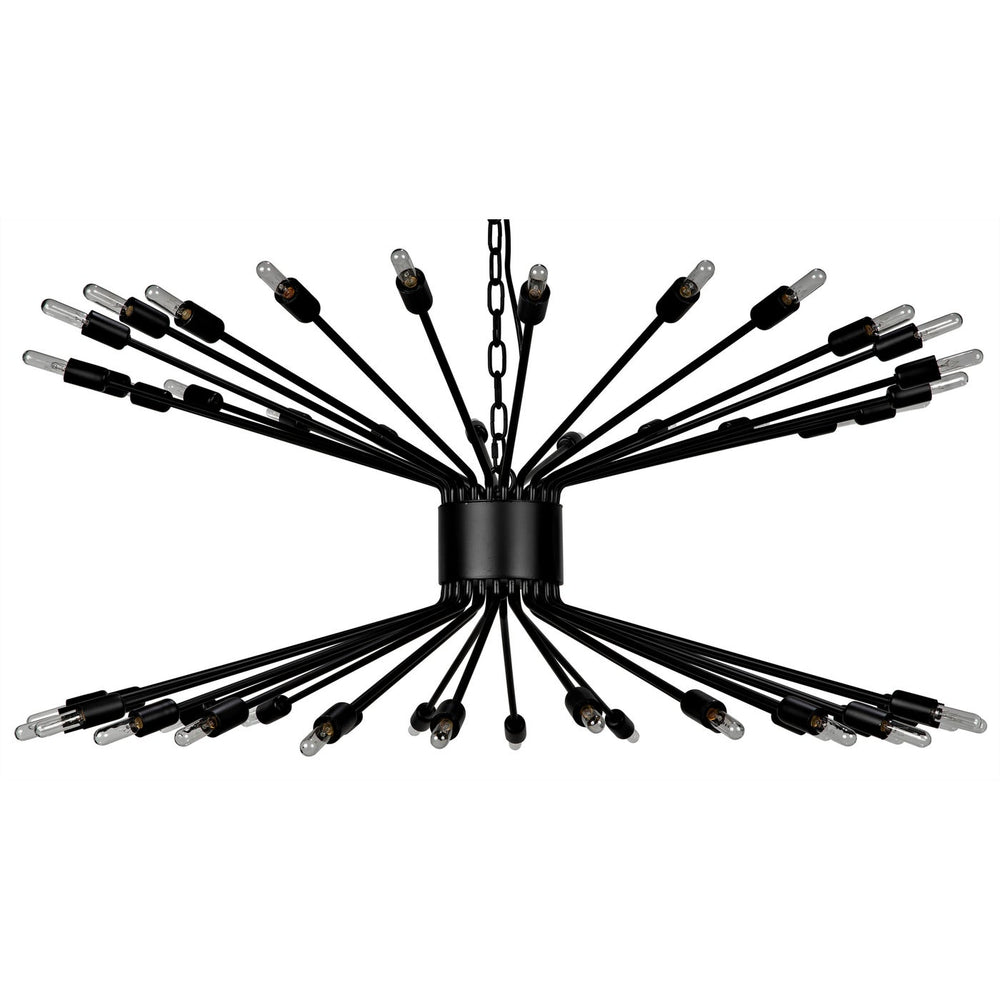 Noir Lampberto Chandelier, Black Steel