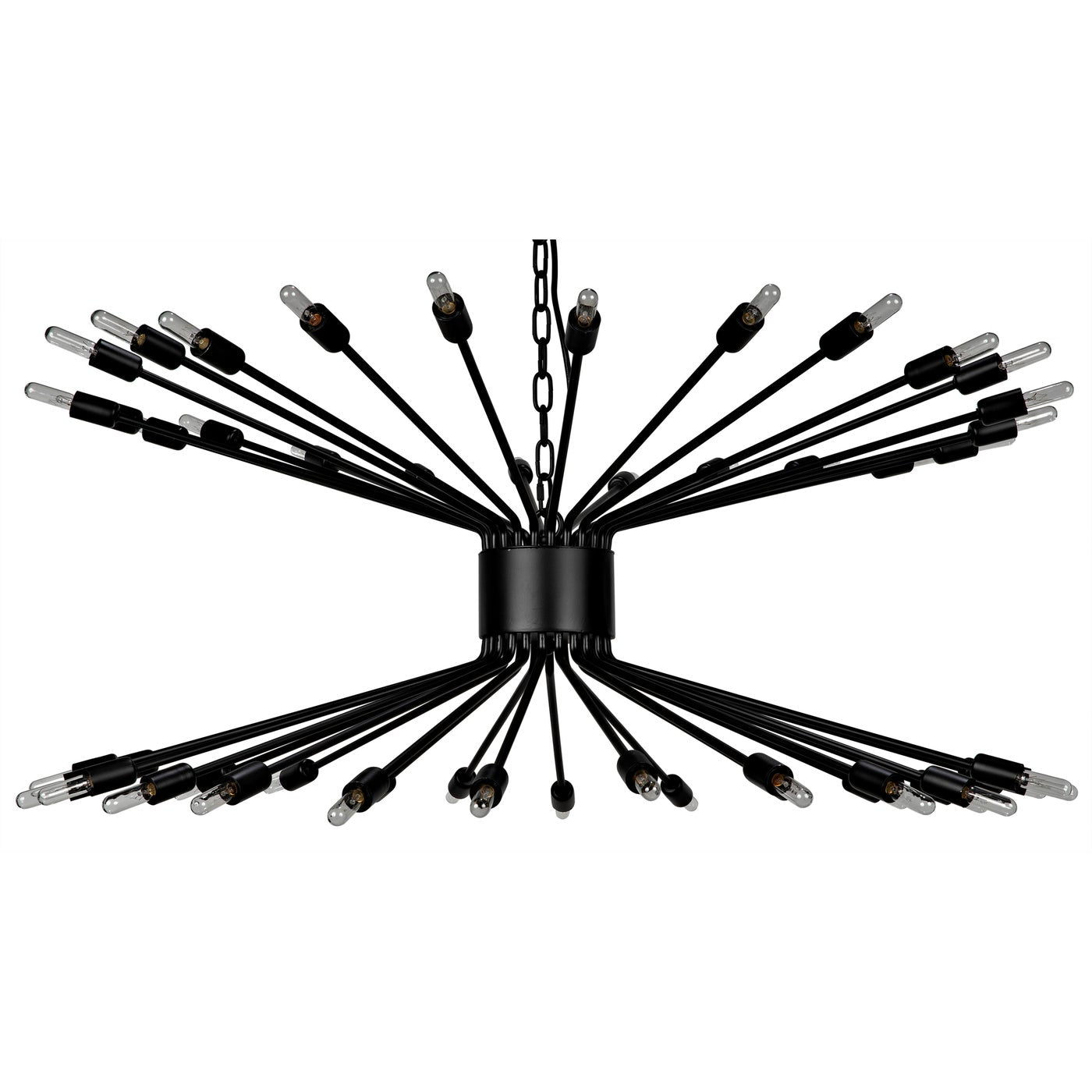 Noir Lampberto Chandelier, Black Steel