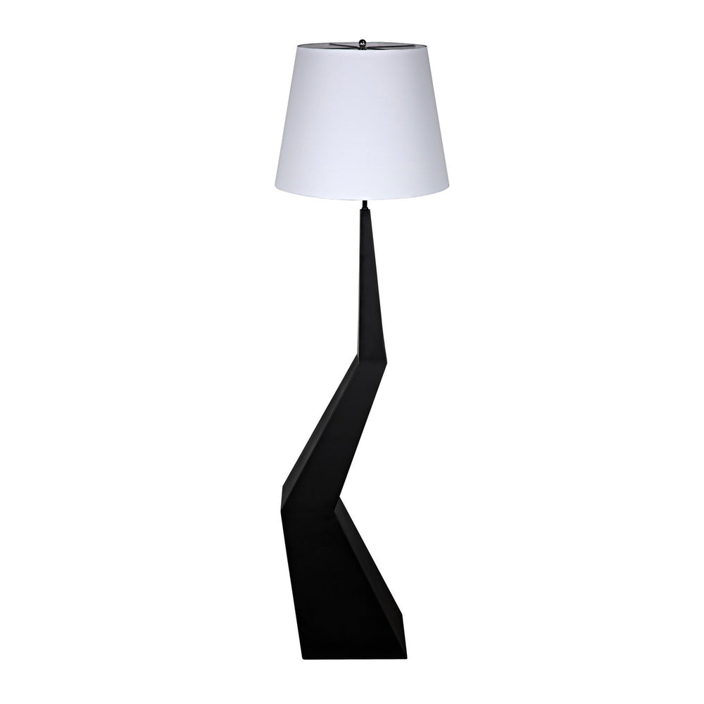 Noir Rhombus Floor Lamp With Shade, Black Metal