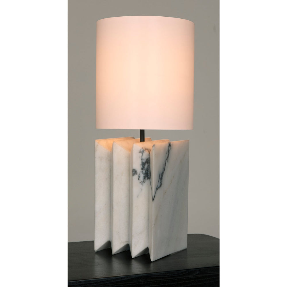 Noir Jman Lamp With Silk Shade