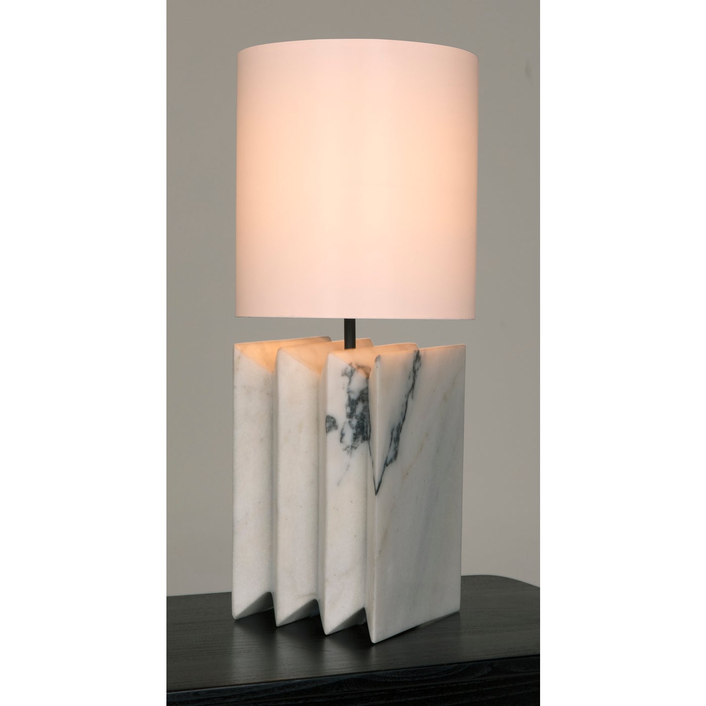 Noir Jman Lamp With Silk Shade