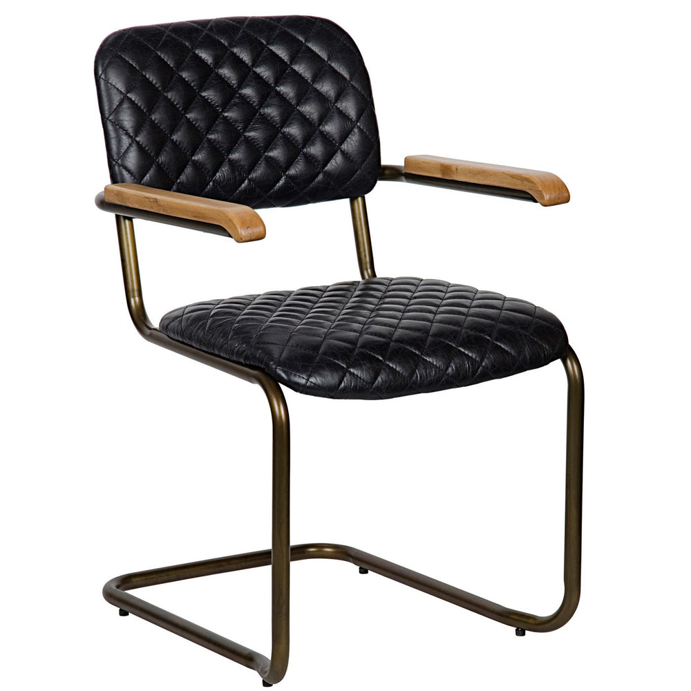 Noir 0045 Arm Chair, Vintage Black Leather