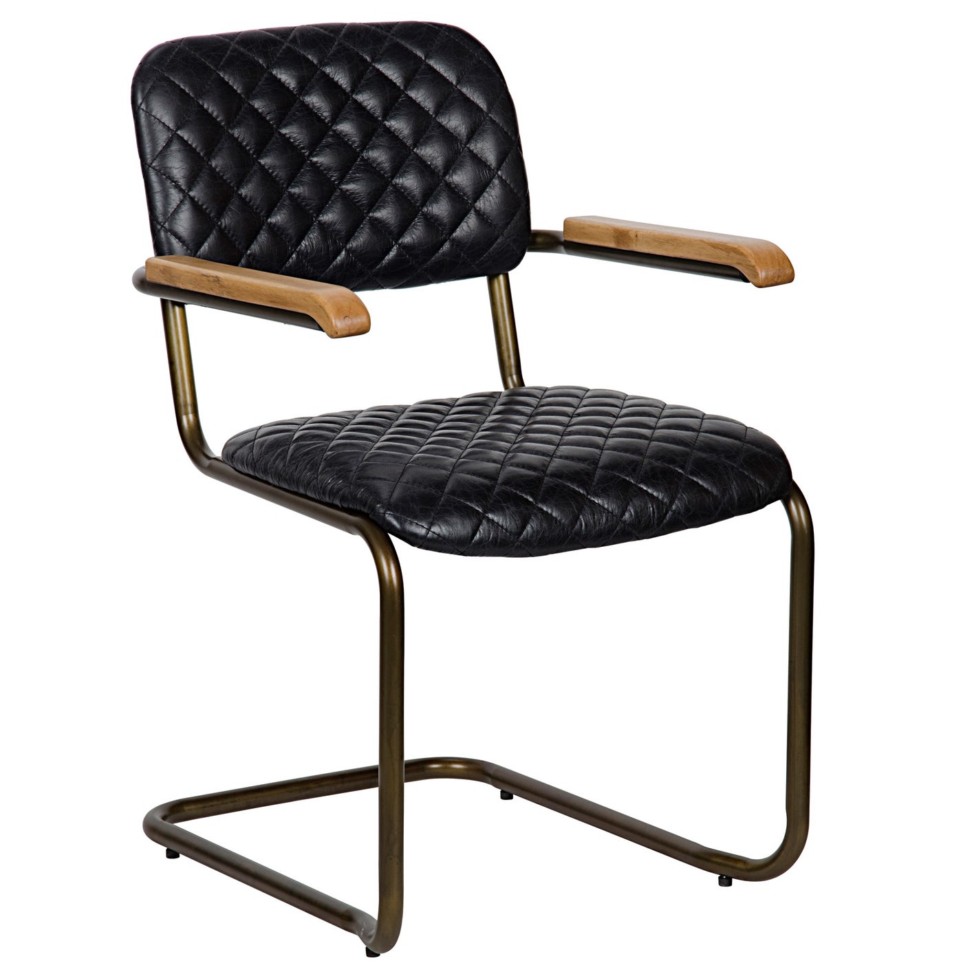 Noir 0045 Arm Chair, Vintage Black Leather