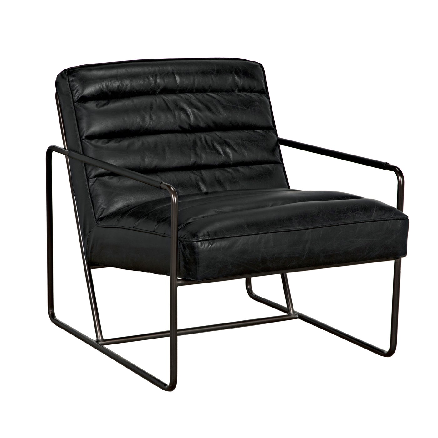Noir Demeter Chair, Metal And Leather