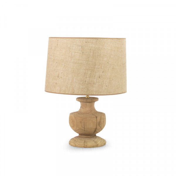 Zentique Hudson Wood Lamp with Burlap Shade