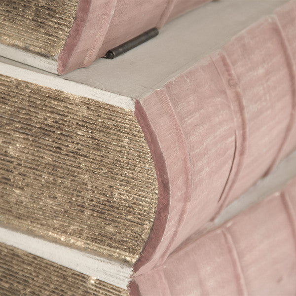 Zentique Lyle Side Table Off White, Muted Red, Gold Leaf