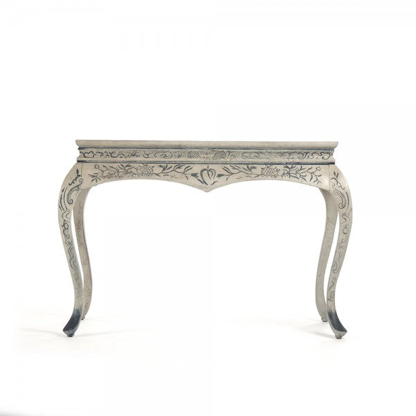 Zentique Hunter Console Distressed Taupe, Dark Blue