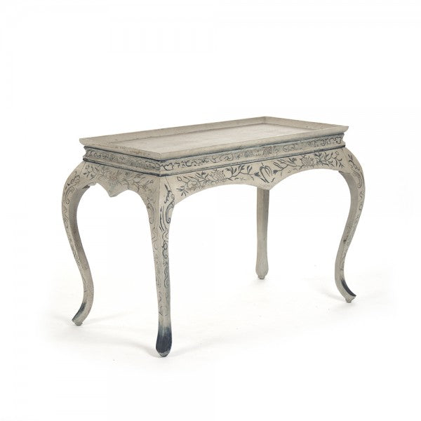 Zentique Hunter Console Distressed Taupe, Dark Blue