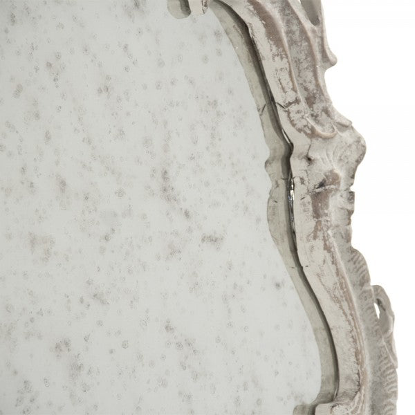Zentique Becky Mirror Distressed Off White