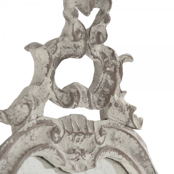 Zentique Becky Mirror Distressed Off White