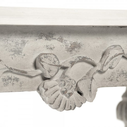 Zentique Moses Console Table White Top, Distressed Grey Base