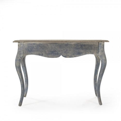 Zentique Levi Console Weathered Top, Distressed Blue Grey Base