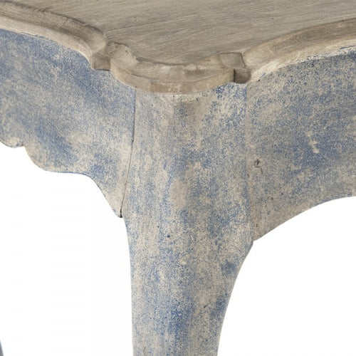 Zentique Levi Console Weathered Top, Distressed Blue Grey Base
