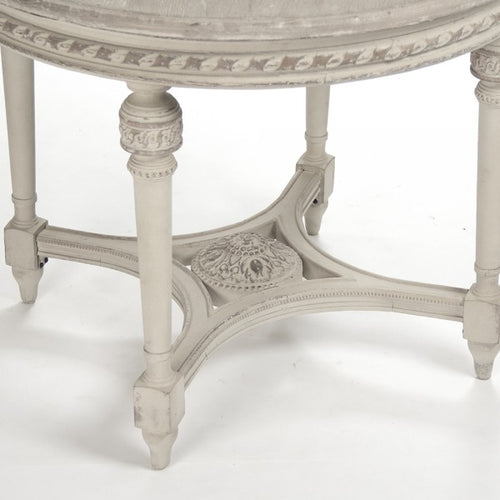 Zentique Bence Table Weathered Top, Distressed Cream Base
