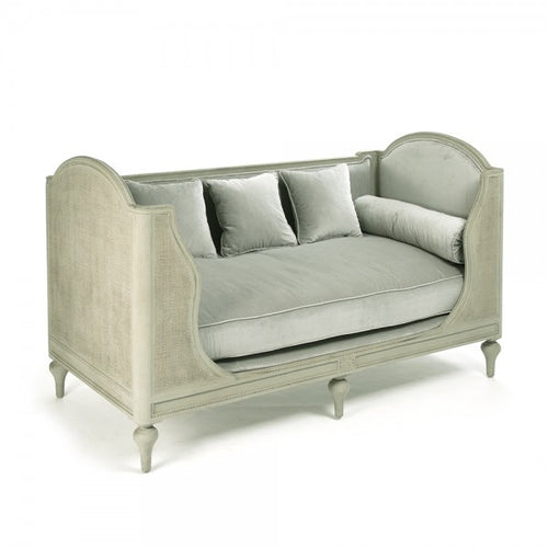 Zentique Winni Daybed Distressed Grey/Green, Light Grey/Green Velvet