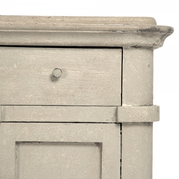 Zentique Danil Cabinet Distressed Top, Antique Beige Base