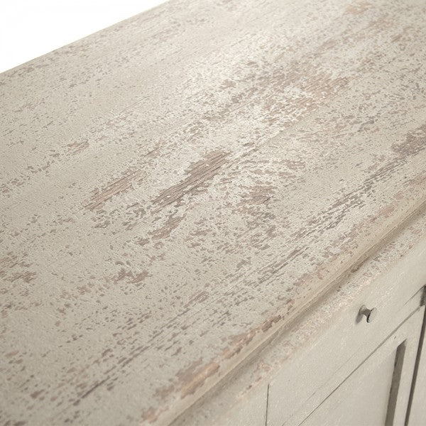 Zentique Danil Cabinet Distressed Top, Antique Beige Base