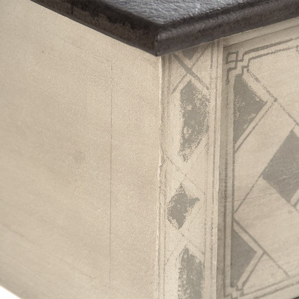 Zentique Sergei Desk Chocolate Brown Top/Taupe And Grey Base