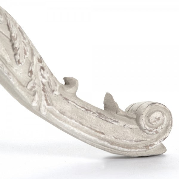 Zentique Chandler Dining Table Weathered Dry Natural, White Washed Base